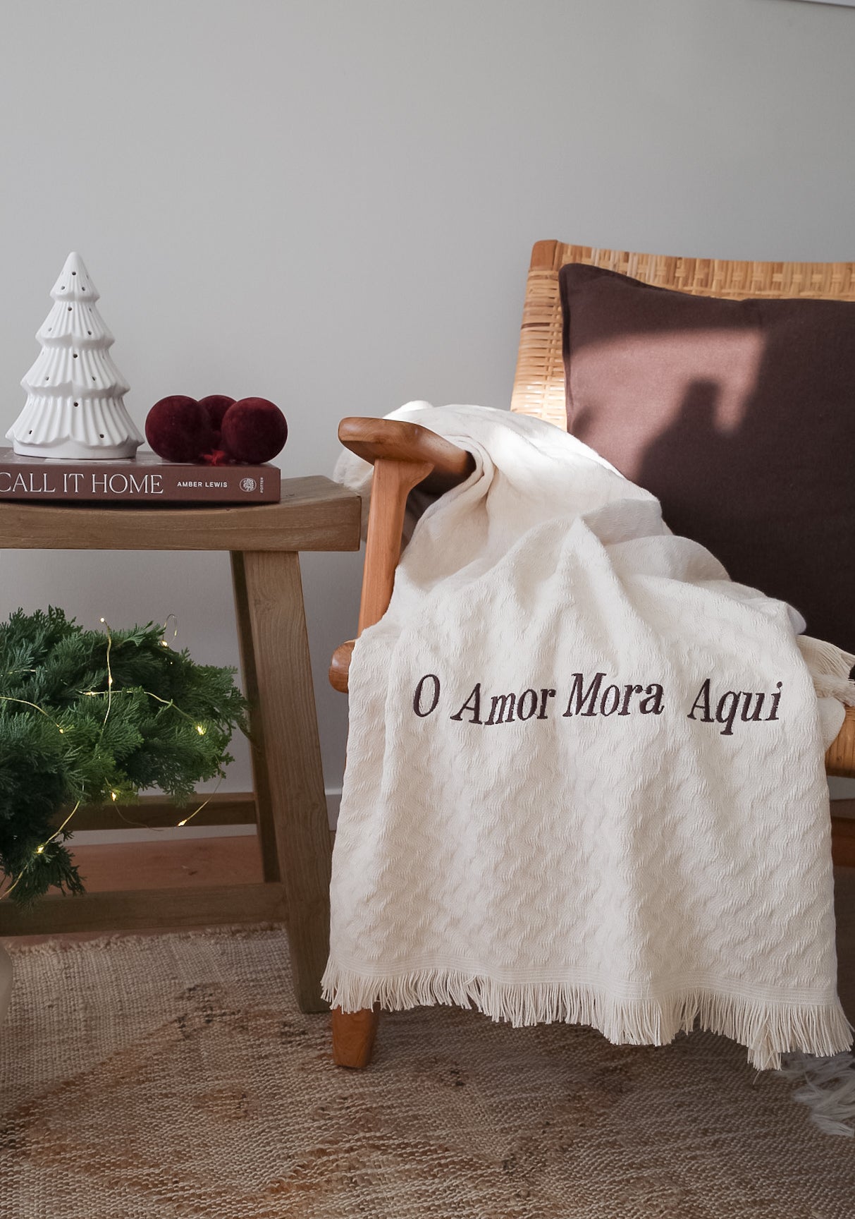 Manta "O Amor Mora Aqui"